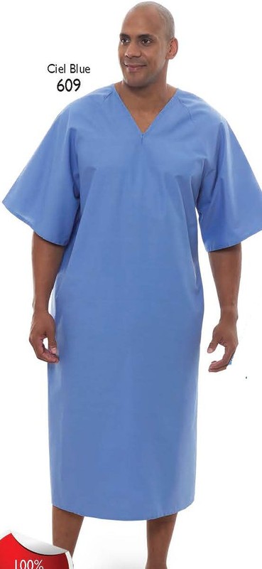 609 Ciel Blue 100C Patient Gown