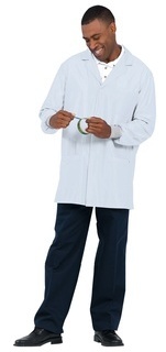 Worklon Work-Stat Lapel Collar Lab Jacket ESD Lab Wear-Knit Cuffs in White, Size X-Large